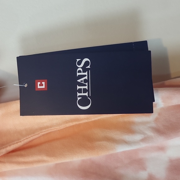 CHAPS NWT Orange Tie Dye Short Sleeve Cotton Modal Henley Shirt - Picture 3 of 10